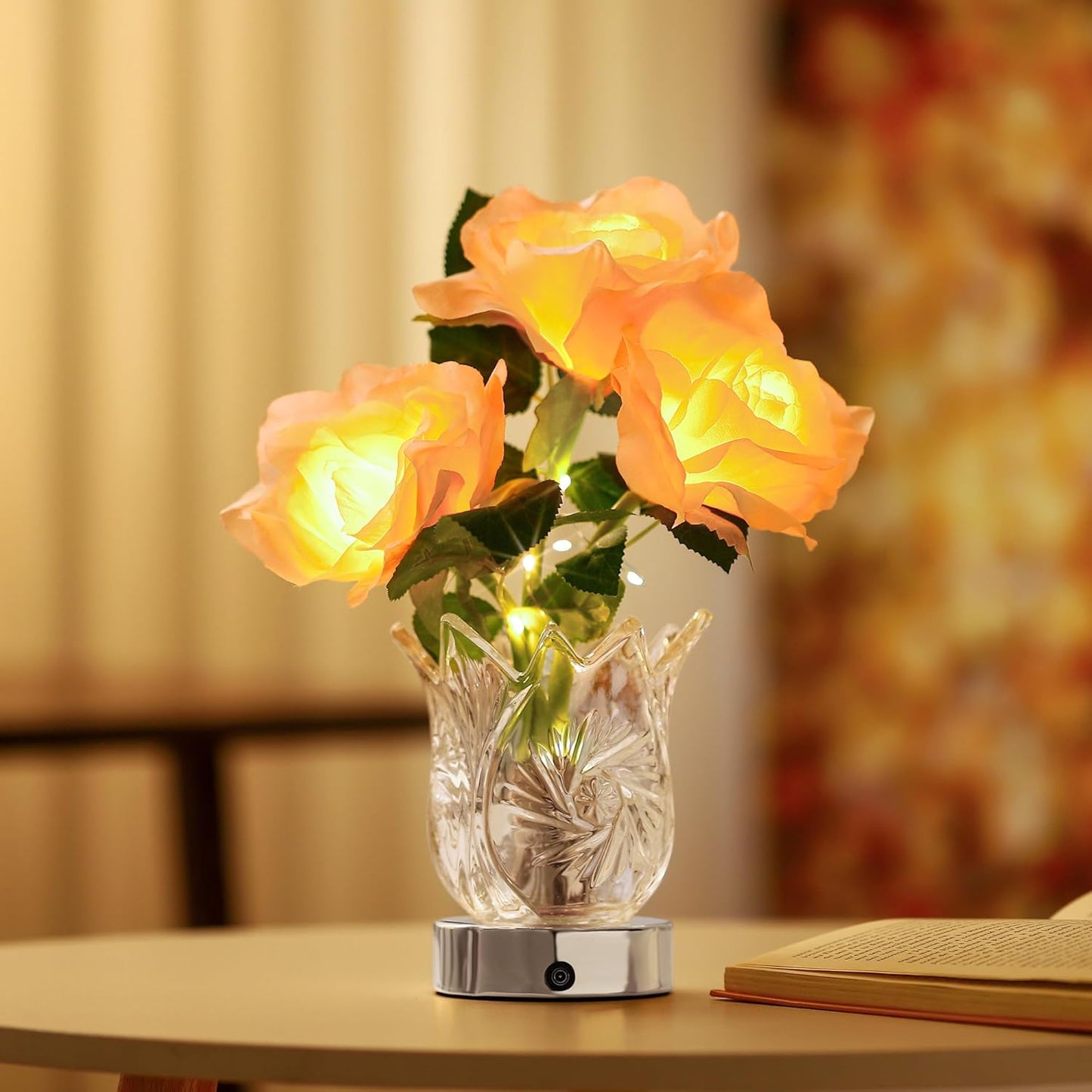 Pink Rose LED Lamp for Womens Gifts