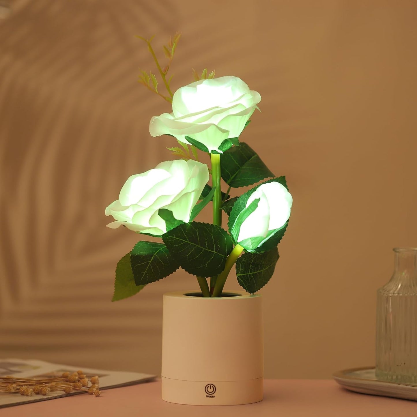 Pink Rose LED Lamp for Womens Gifts