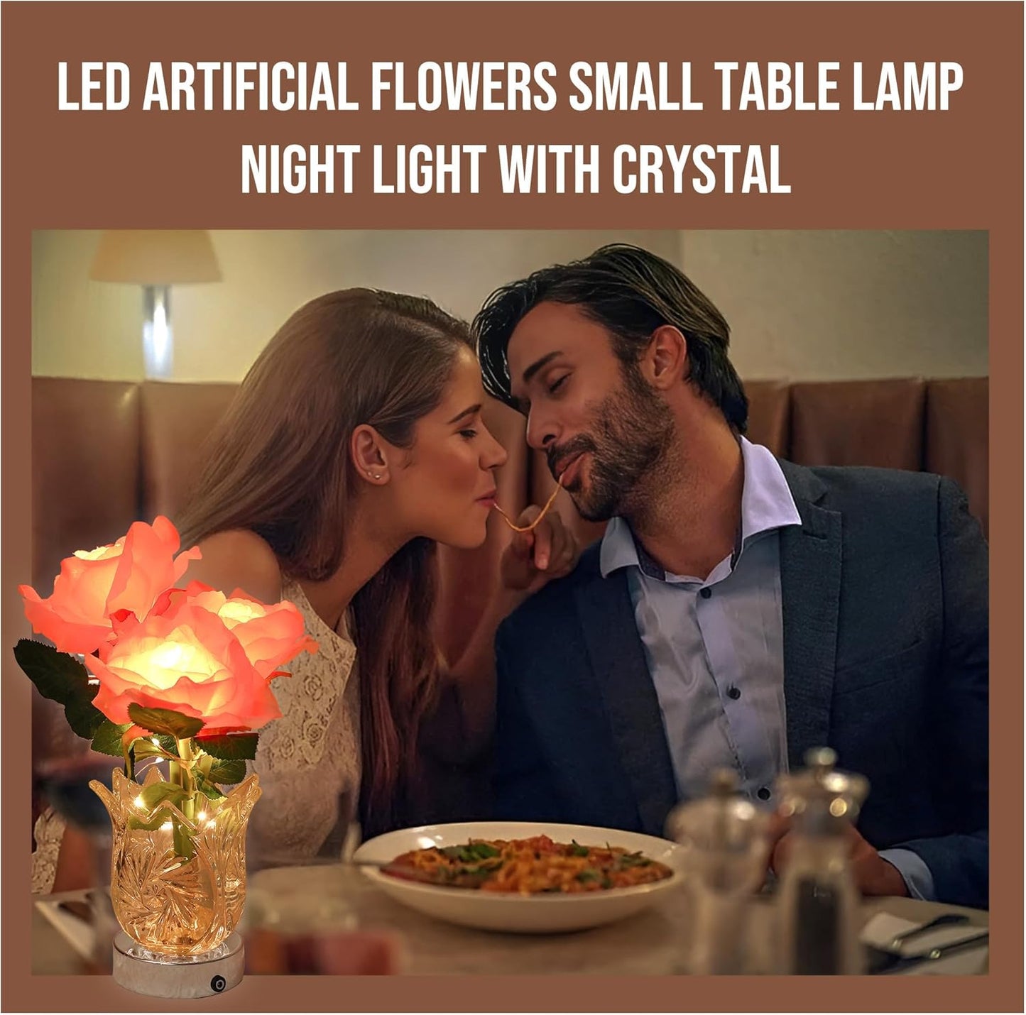 Pinkrose Flower LED Table Decorative Lamp Gifts for Mom Wife Daughter