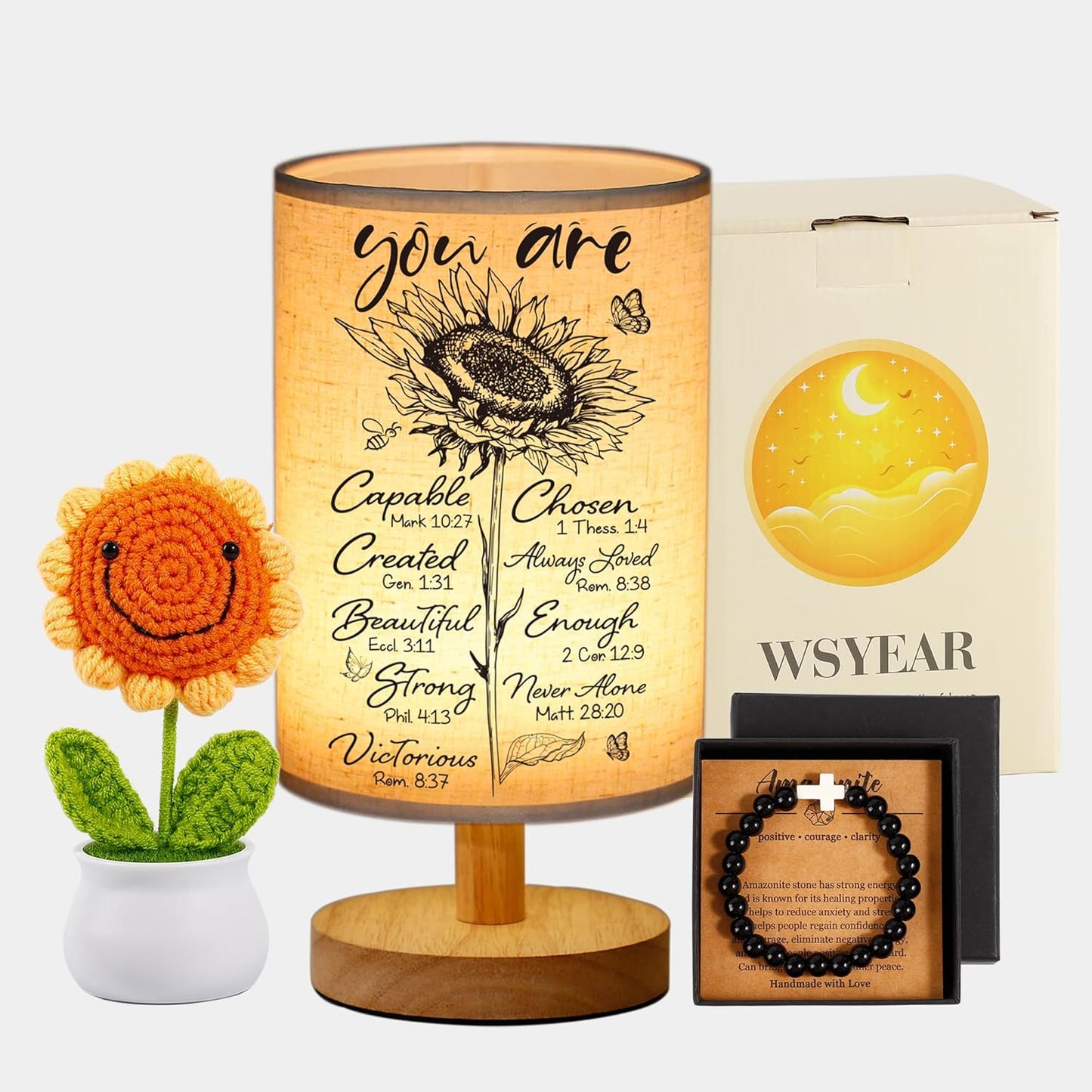 Christian Gift Set for Women - LED Sunflower Night Light