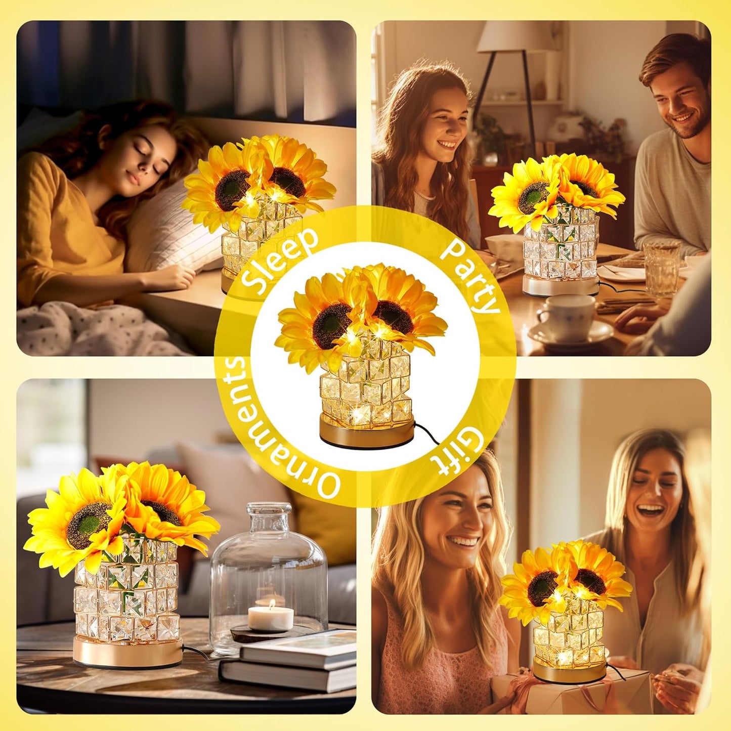 Sunflower Night Light Lamp Gift for Her，Girlfriend for Valentine's Day