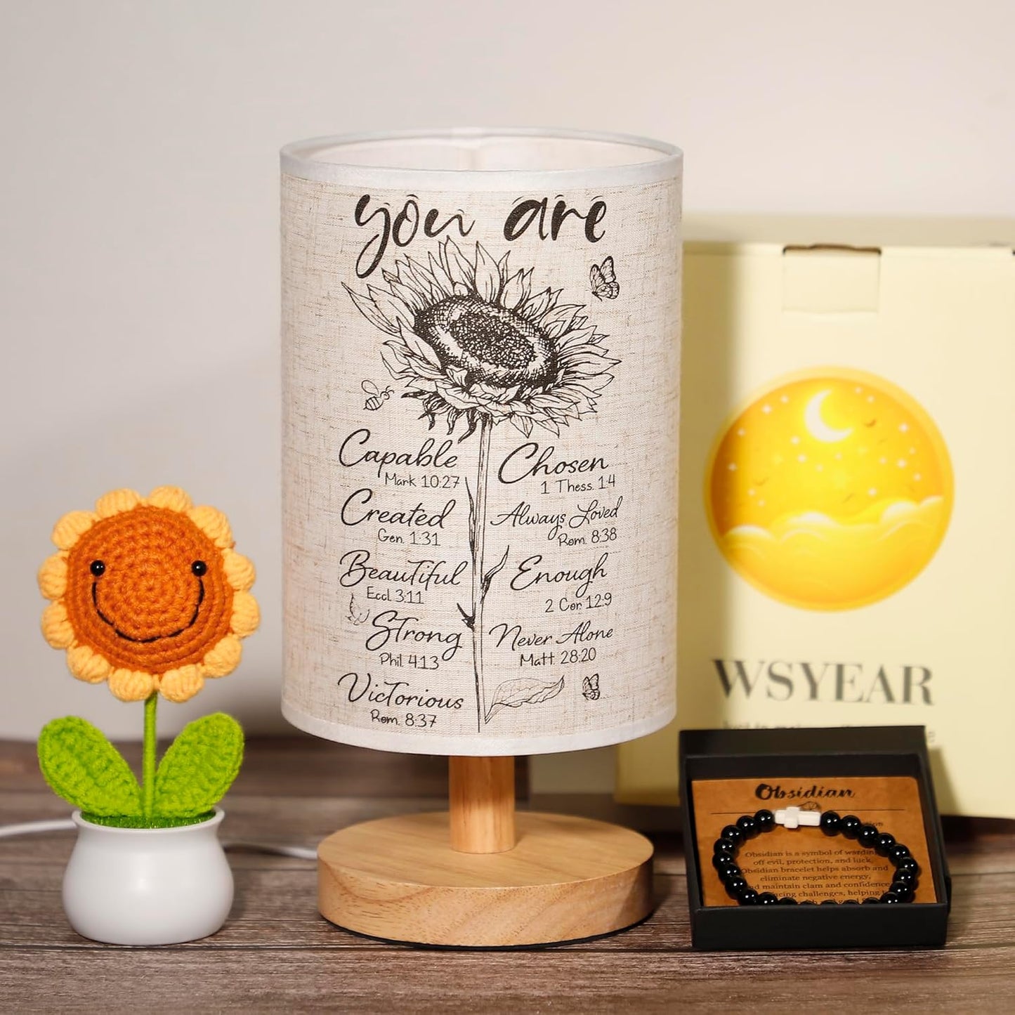 Christian Gift Set for Women - LED Sunflower Night Light