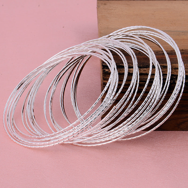 WSYEAR Women Silver Bangle Bracelets