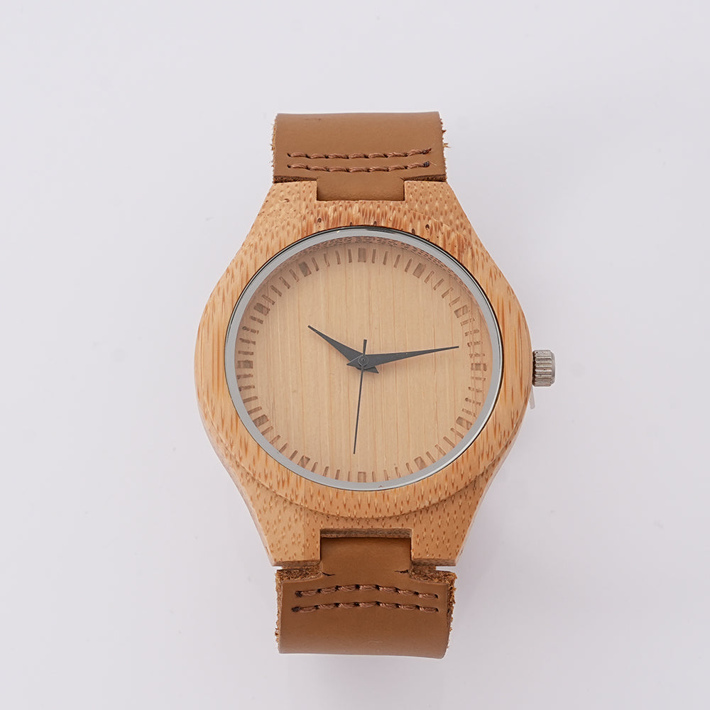 WSYEAR Brown Leather Wood Watches for Him or Her