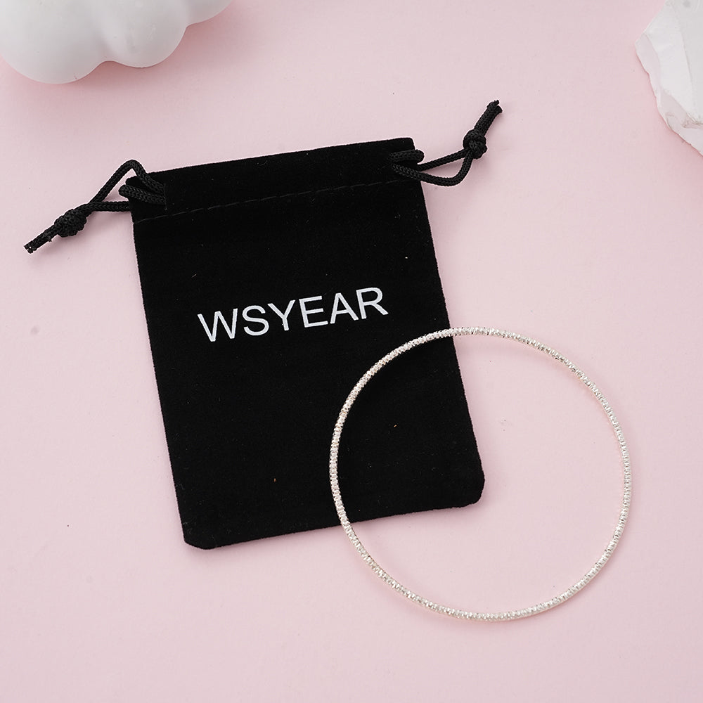 WSYEAR Women Silver Bangle Bracelets