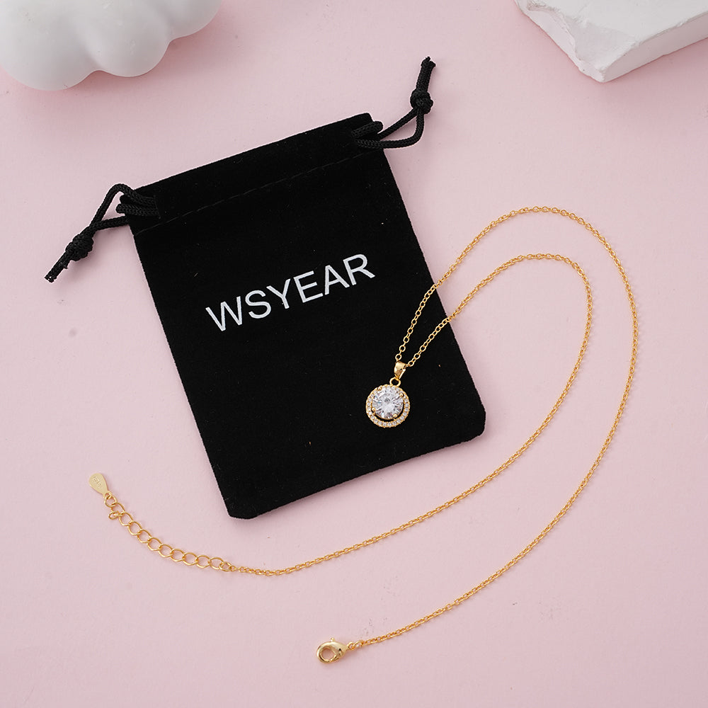 WSYEAR Gold 10mm Pendant Necklace for Women