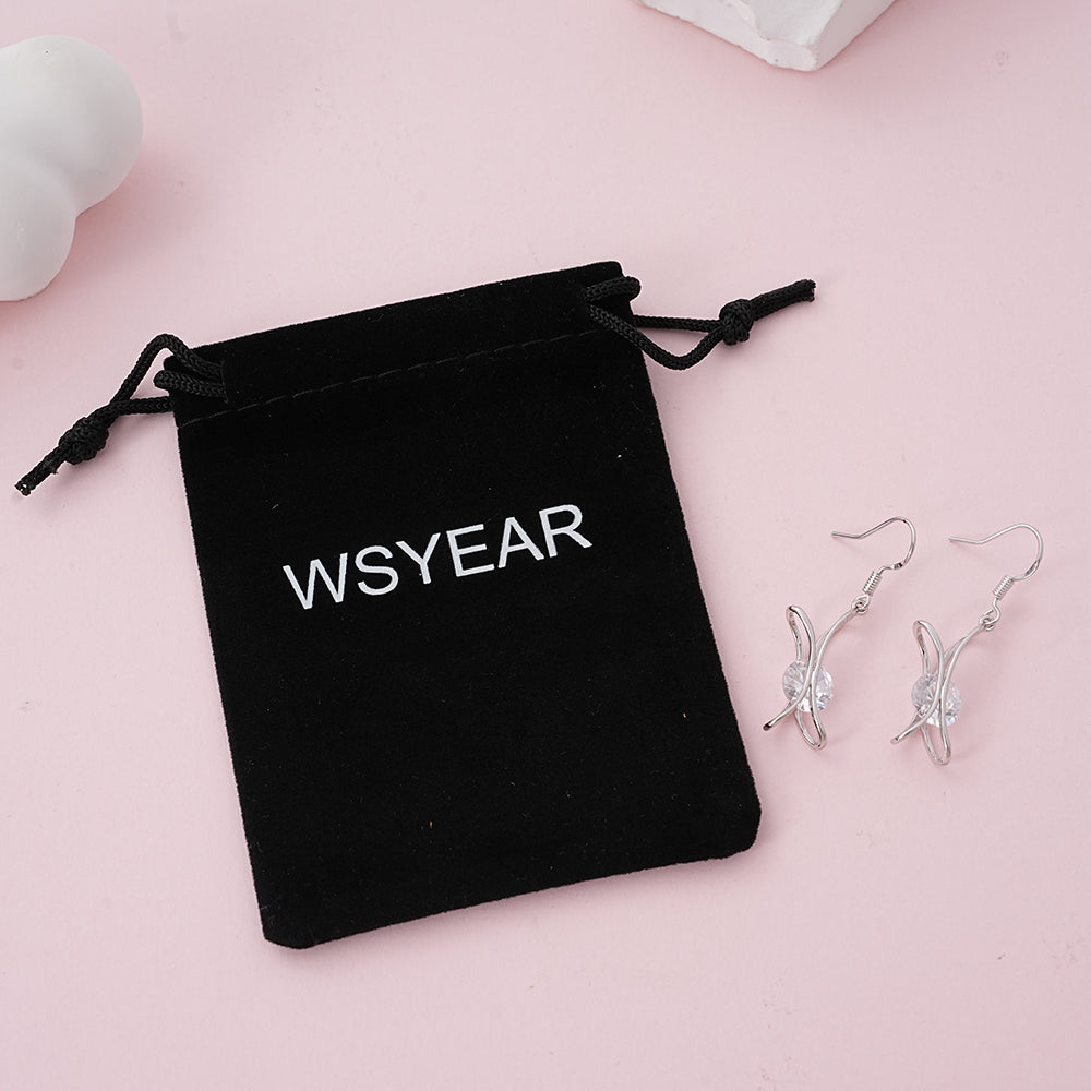 WSYEAR Drop Earrings with White Crystal