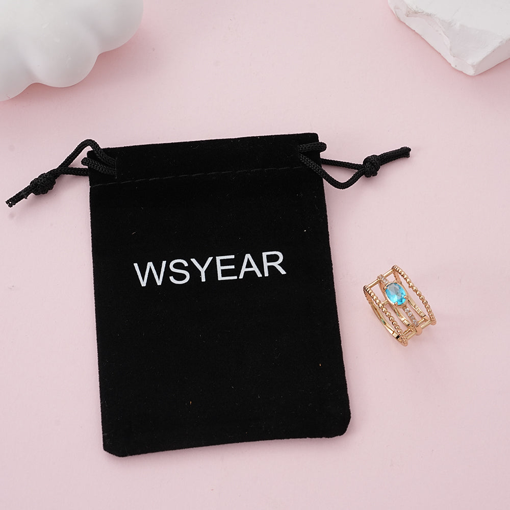 WSYEAR Jewels for Lady Rings with Blue Stone