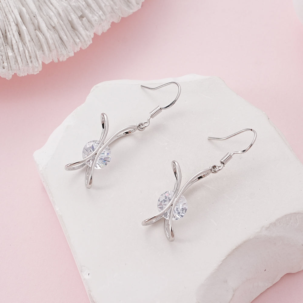 WSYEAR Drop Earrings with White Crystal