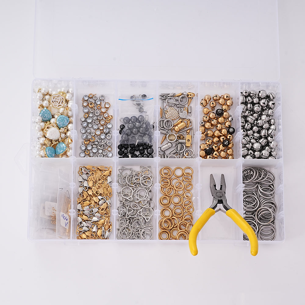 WSYEAR Jewellery Findings with Alloy Beads, Open Rings, Pearl Beads