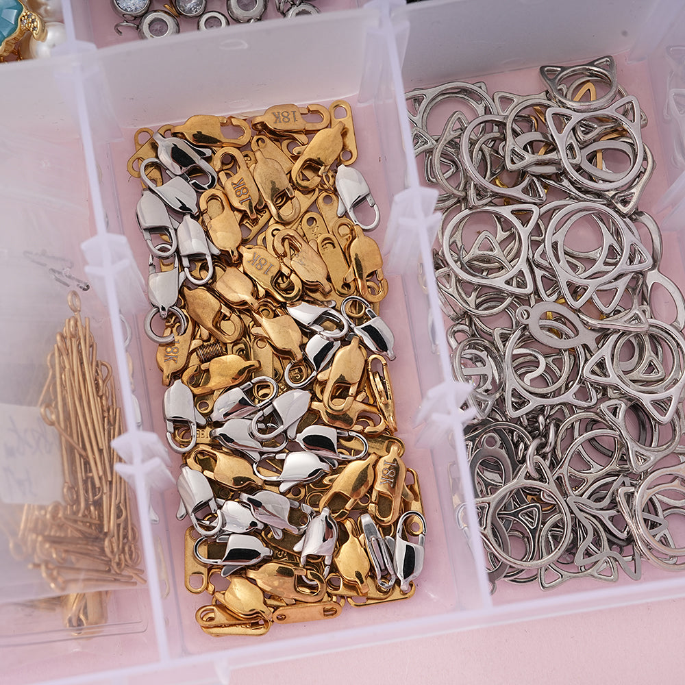 WSYEAR Jewellery Findings with Alloy Beads, Open Rings, Pearl Beads