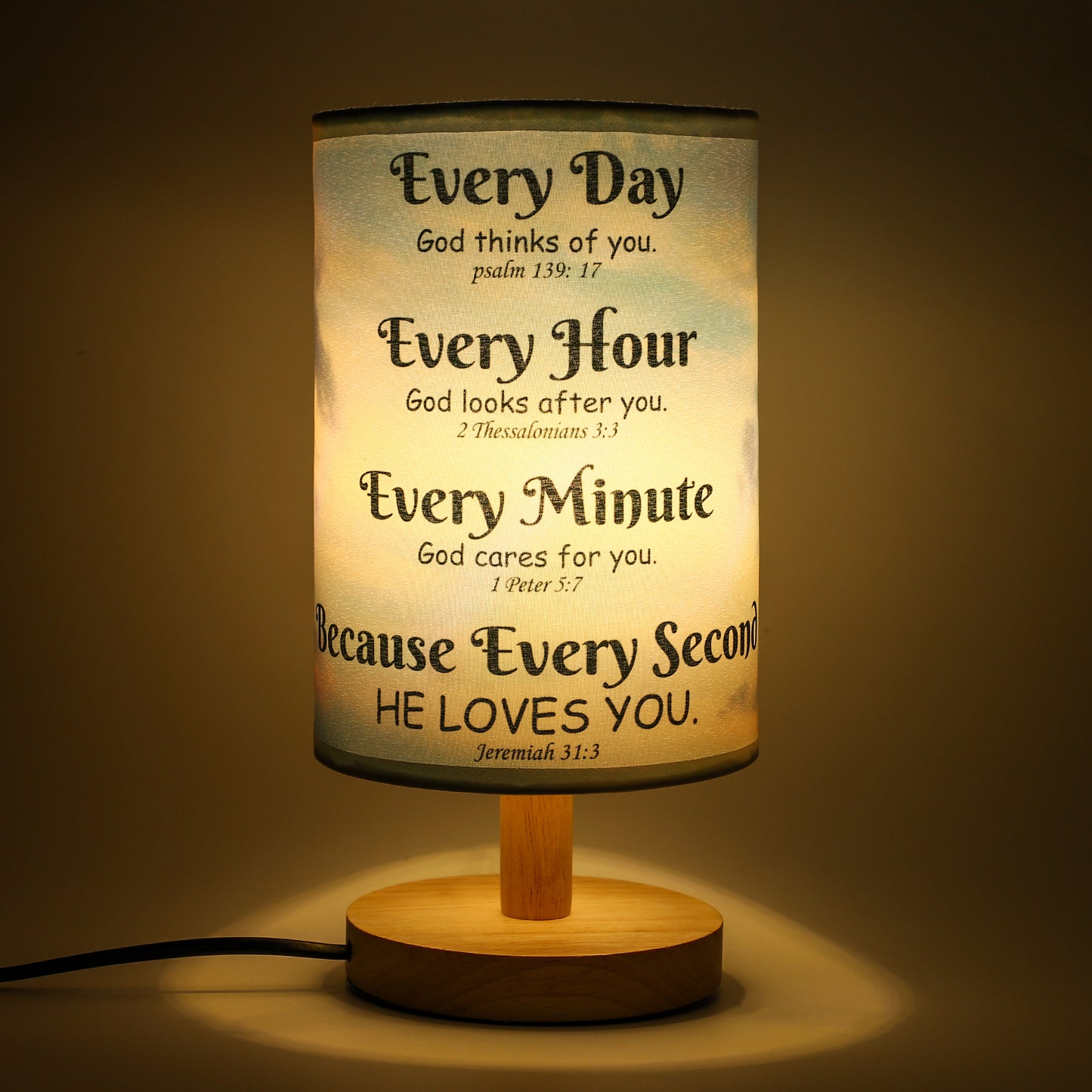 Bible Verse Table Lamp with Inspirational Thoughts