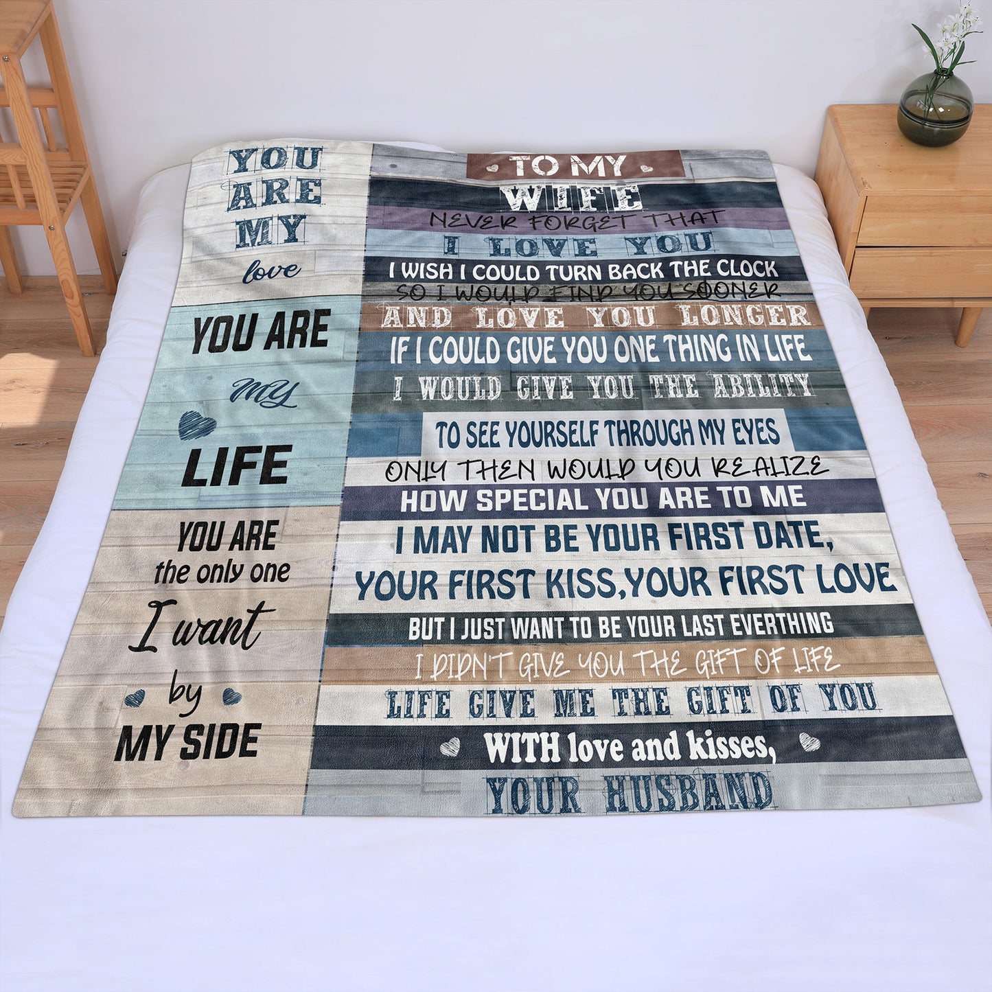 Wife Blanket from Husband Wife Gifts of Valentines Day You are My Love